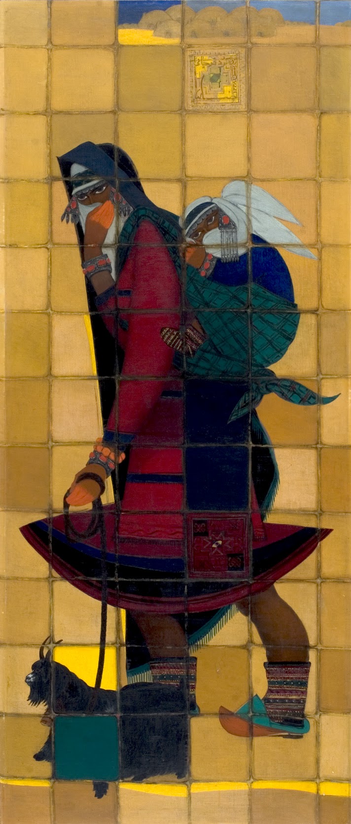 نقاشی زن کرد قوچان اثر استاد جلیل ضیاءپور سال ۱۳۳۲