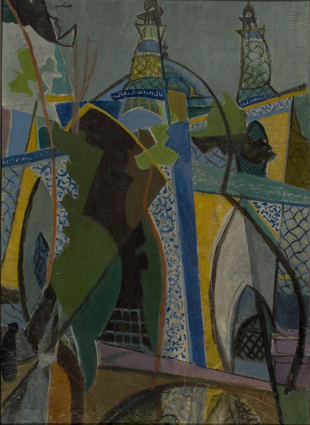 نقاشی مسجد سپهسالار کوبیسم آبستره اثر استاد جلیل ضیاءپور سال ۱۳۲۹