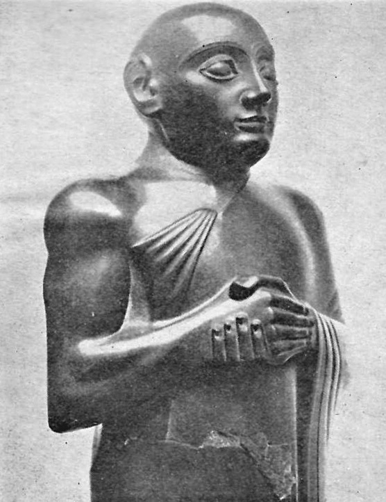 Stone statue of Gudea, the Sumerian ruler of the city of Lagash